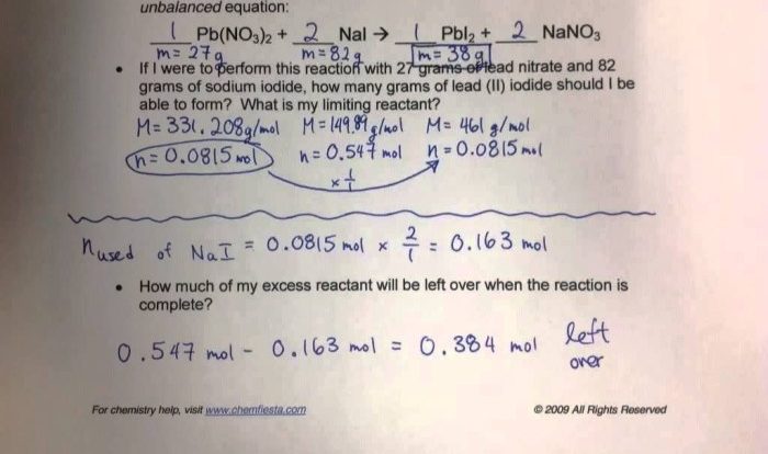 Limiting reagent and percent yield worksheet answer key