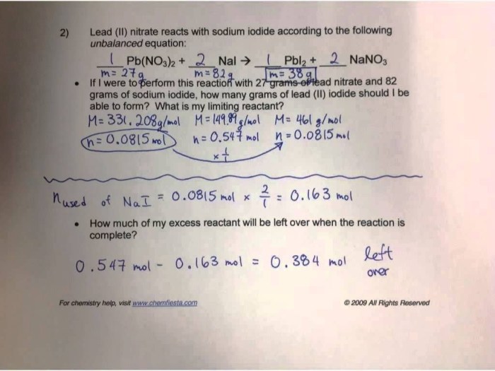 Limiting reagent and percent yield worksheet answer key